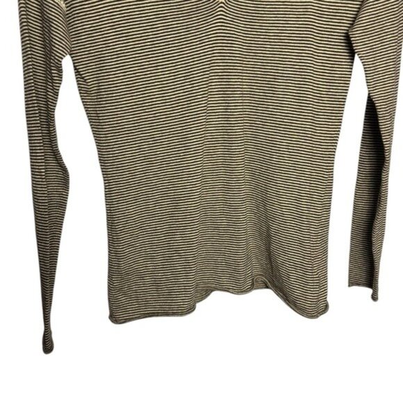 Banana Republic Women’s Sweater Size S V Neck Striped Brown Tan Cotton Angora - Picture 3 of 8